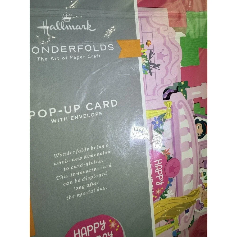 Hallmark Wonderfolds Disney Princess Pop Up Birthday Card Snow White Rapunzel